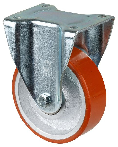 BS Rollen Zwaarlastwiel, bokwiel, wielbreedte 50 mm, wiel-Ø 150 mm, draagvermogen 800 kg, polyurethaan gegoten 95 Shore A, gegoten, kogellager, L610.C10.150