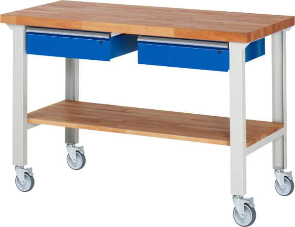 RAU verrijdbare werkbank 7002A7, 1500x700x1000mm, 4 zwenkwielen, 05-7002A7-157B4S4.11