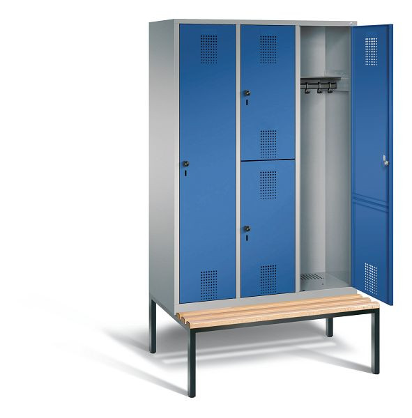 C+P cijferslot Evolo, H2090xB1200xD815mm, kleur: wit aluminium / gentiaanblauw, 48650-32 S10019
