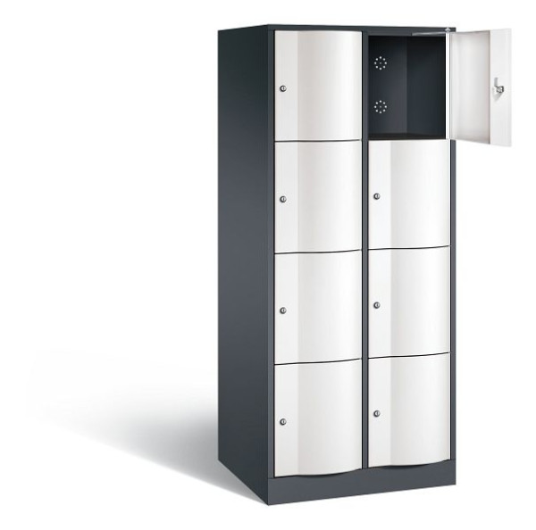 C+P XL lockerkast Resisto, H1950xB772xD640mm, kleur: zwartgrijs / verkeerswit, 8470-273 S10037
