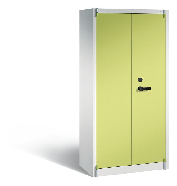 C+P brandwerende kast Certos, H1950xW930xD500mm, kleur: lichtgrijs / virid groen, handgreep, 5 FH, 1170-00 S10867
