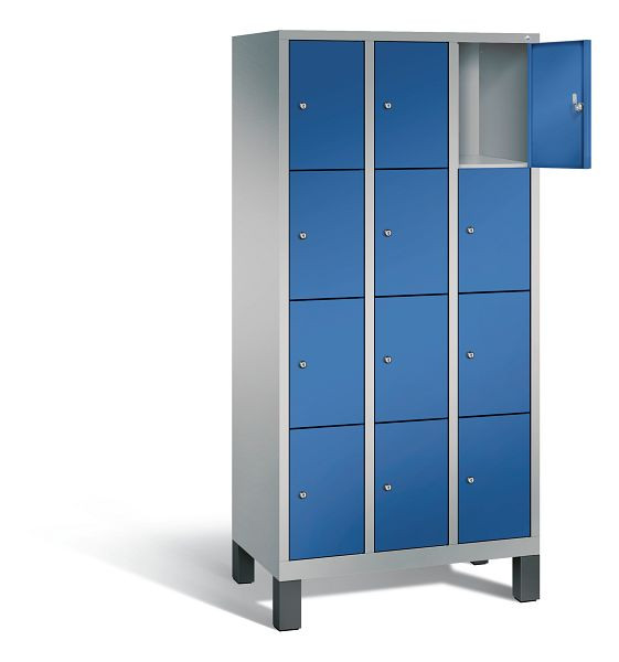 C+P lockerkast Evolo, H1850xW900xD500mm, kleur: wit aluminium / gentiaanblauw, 48010-304 S10240