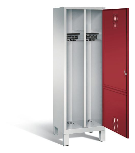 C+P zwart wit kastje Evolo, H1850xW610xD500mm, kleur: lichtgrijs/robijnrood, 48210-20 S10018