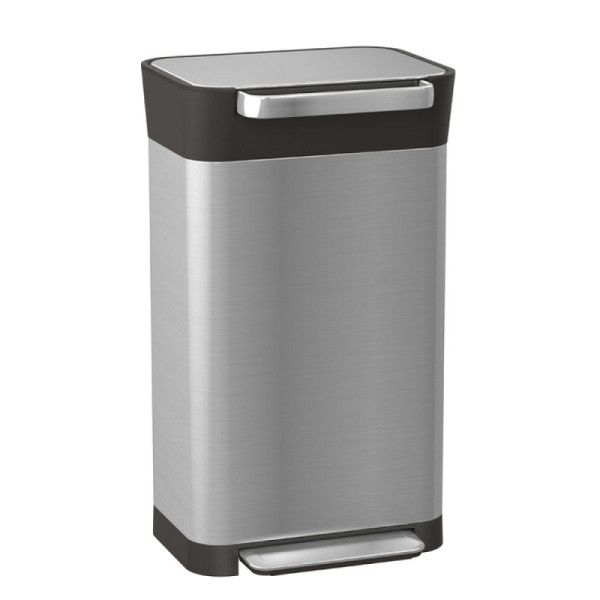 Stein HGS HGS afvalbak -Intelligent Waste Titan-, 30 liter van RVS, met pedaal en afvalpers, 37801