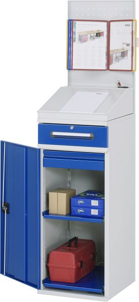 RAU zijkast sta bureau, lade en binnenlade, geperforeerde plaat, 450x1110/1770x520 mm, 07-450-M04.11