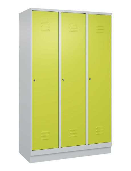 C+P luierkluis Classic PLUS met middenwand, bodem, 3 vakken, 1950x1200x500mm, 7035/0024, cilindersloten, 080020-32F S10025