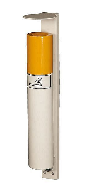 Renner wandasbak met dak in sigarettenlook, 1 liter, met montagerail, thermisch verzinkt poedercoating, maïsgeel/verkeerswit, 7061-01 1006/9016