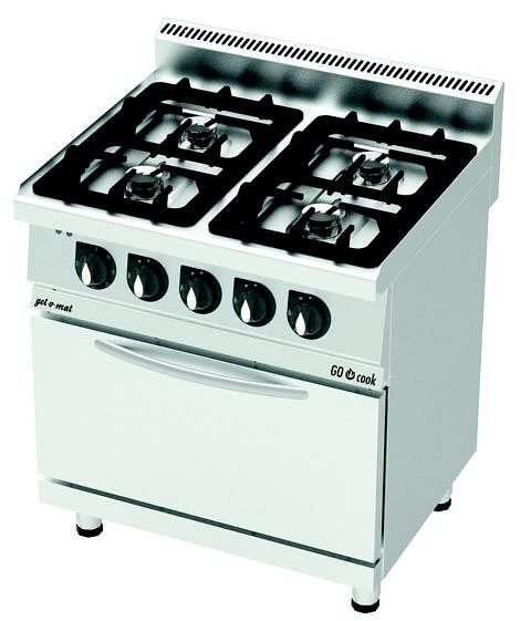 gel-o-mat Gasherd mit Gas-Backofen, GO Cook 700, Gas 42 kW Leistung, CO8070G