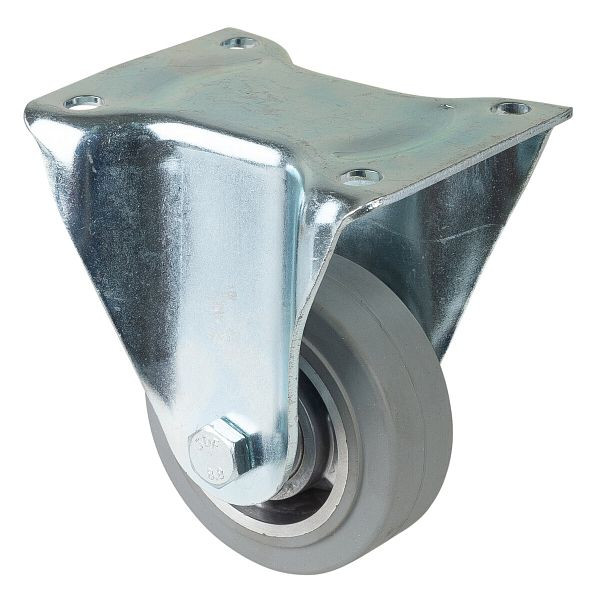 BS Rollen zwaarlastwiel, bokwiel, wielbreedte 40 mm, wiel-Ø 100 mm, draagvermogen 150 kg, grijze elastische banden, aluminium, kogellagers, N110.B83.100