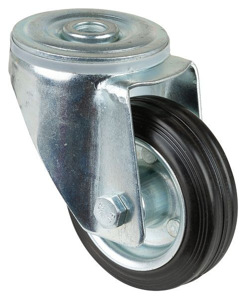 BS-rollen transportrol, wielbreedte 30 mm, wiel-Ø 80 mm, draagvermogen 50 kg, zwart rubberen loopvlak, rollager, VE = 4 stuks, L101.B55.080