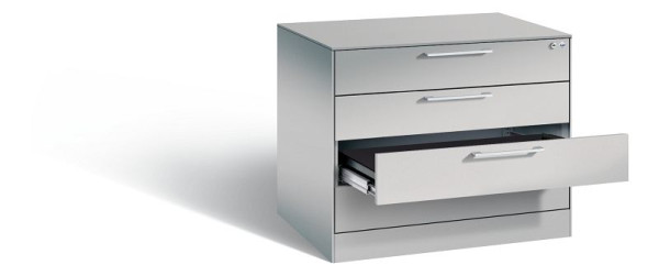 C+P archiefkast Asisto, H710xB800xD600mm, kleur: wit aluminium, beugelgreep, 146273-424 S10024