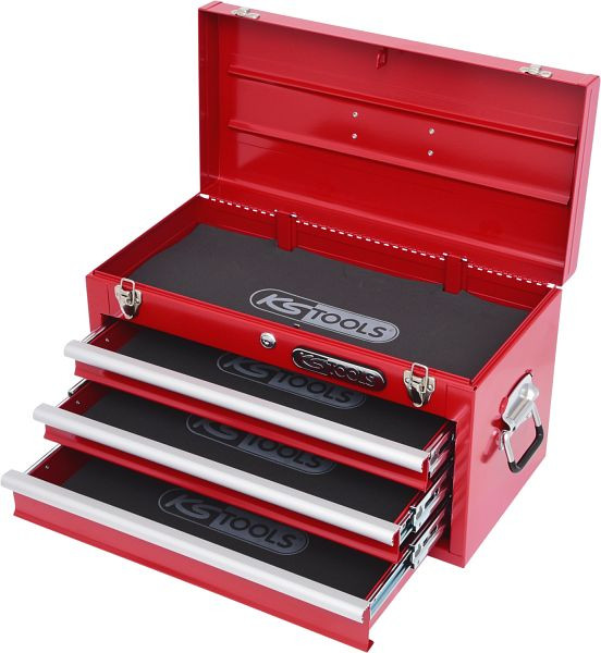 KS Tools gereedschapskist met 3 laden-rood, L508xH255xB303mm, 891.0003