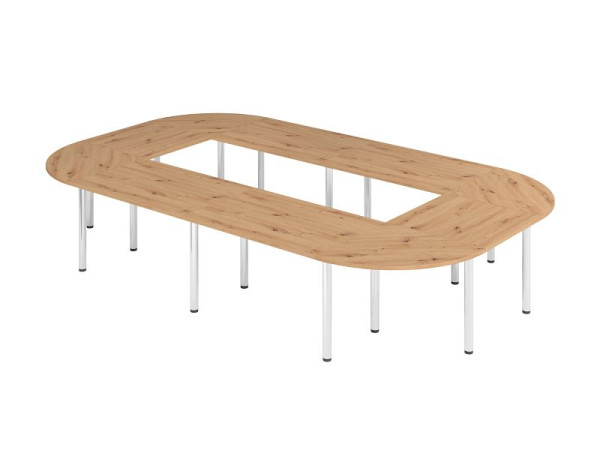 Hammerbacher placemat K5, blad: knoestig eiken, bestaande uit: 4 x VKP12, 2 x VKP08, 4 x VKP91, 16 x VSTFK in chroom, VSETK5/R/C