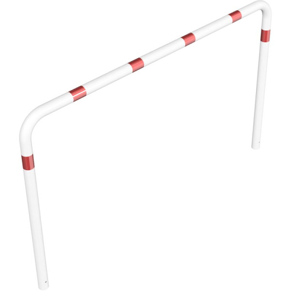 Stone HGS leunbalk/afzetbalk -Usedom-, 2500 mm, wit gecoat met rode reflecterende lichtstrips, 475.25b