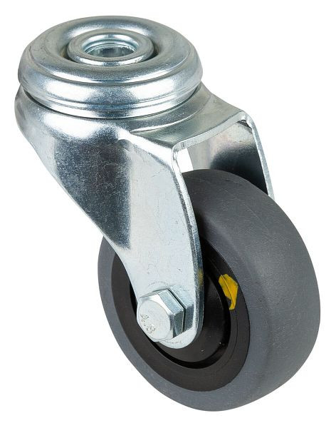 BS rollen apparatenrol, breedte 18 mm, Ø50 mm, tot 50 kg, grijs rubberen loopvlak, elektrisch geleidend, kogellagers, VE = 4 stuks, A301.A89.050