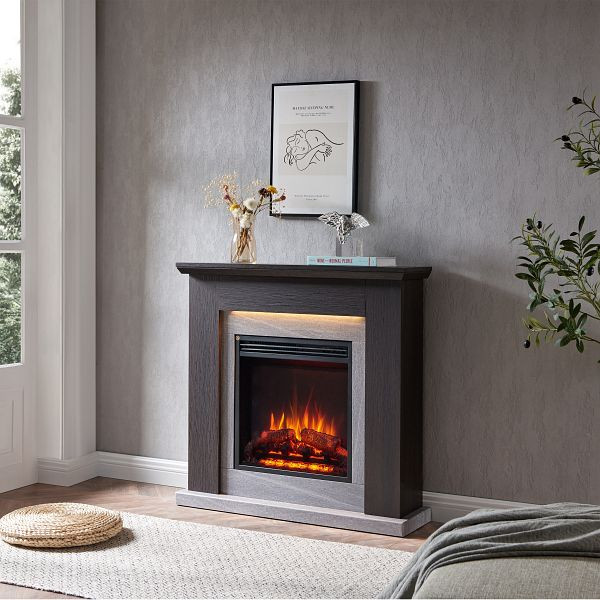 CrownFlame Pandora Elektrische Haard 2000W Kleur: Donkerbruin EF374A-MT374B-EO