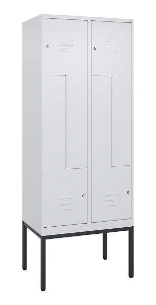 C+P Z-Spind Classic PLUS, Gestell, 4 Abteile, 2120x800x500mm, 7035/7035, Zylinderschlösser, 0800337-224 S10024