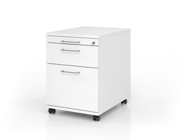 Hammerbacher rolcontainer AC20 BS, 58 diepte, romp: wit / voorkant: wit, 42,8 x 58 x 59 cm, 1/3/6 HE, VAC20/W/W/BS