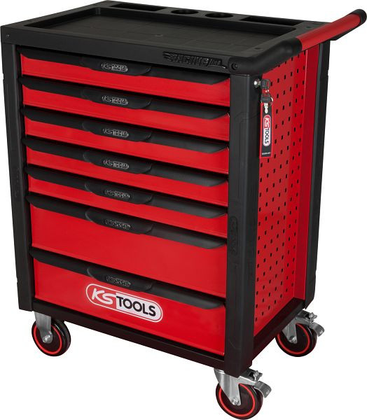 KS Tools RACINGline ZWART/ROOD werkplaatswagen met 7 laden, 826.0007