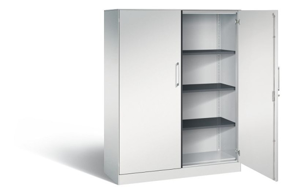 C+P vleugeldeurkast Asisto, H1635xB1200xD435mm, kleur: lichtgrijs, beugelgreep, 4 niveaus, 141011-000 S10055