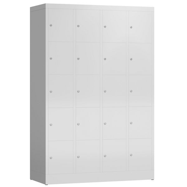 Lüllmann ClassiX lockerkast, 4 compartimenten met elk 5 compartimenten, 1800 x 1185 x 500 mm, lichtgrijs, X-520540