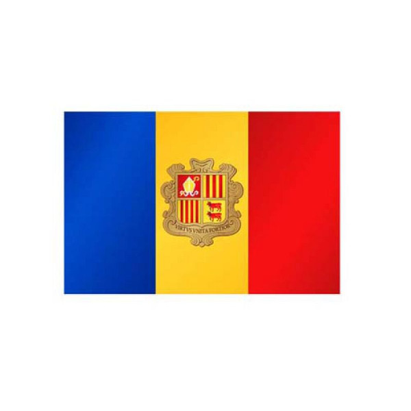 Stein HGS HGS Andorra landvlag, 200 x 335 cm (liggend formaat), met touw en lus, FlagTop 110 g/m², voor vlaggenmasten vanaf 8 m, zonder ajourzoom, 26756
