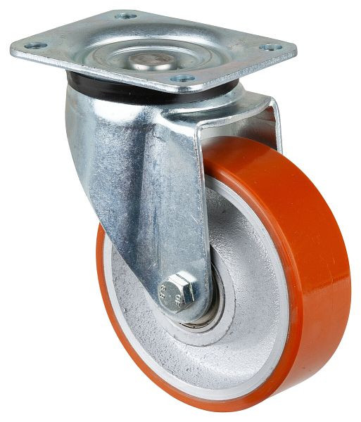 BS Rollen Zwaarlastwiel, wielbreedte 50 mm, wiel-Ø 150 mm, draagvermogen 800 kg, gegoten polyurethaan 95 Shore A, gegoten wiellichaam, kogellagers, L600.C10.150