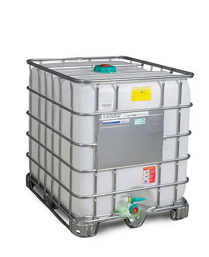 DENIOS IBC Gefahrgut-Container, EX, Stahlkufen, 1000 Liter, NW150, Auslauf NW50, 266-174