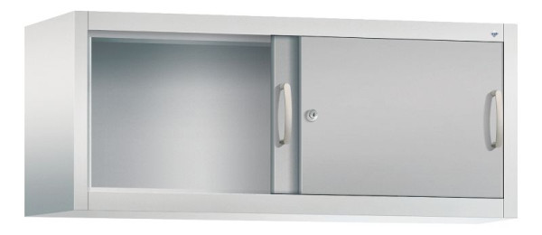 C+P bovenkast Acurado, H500xB1200xD400mm, kleur: lichtgrijs/wit aluminium, beugelgreep, 1 niveau, 2044-00 S10117