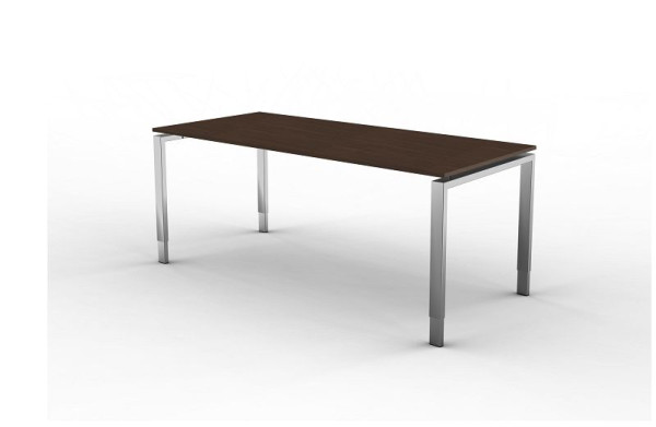 Kerkmann bureau met 4-pootsframe, vorm 5, B 1800 x D 800 x H 680-820 mm, wenge, 11417251