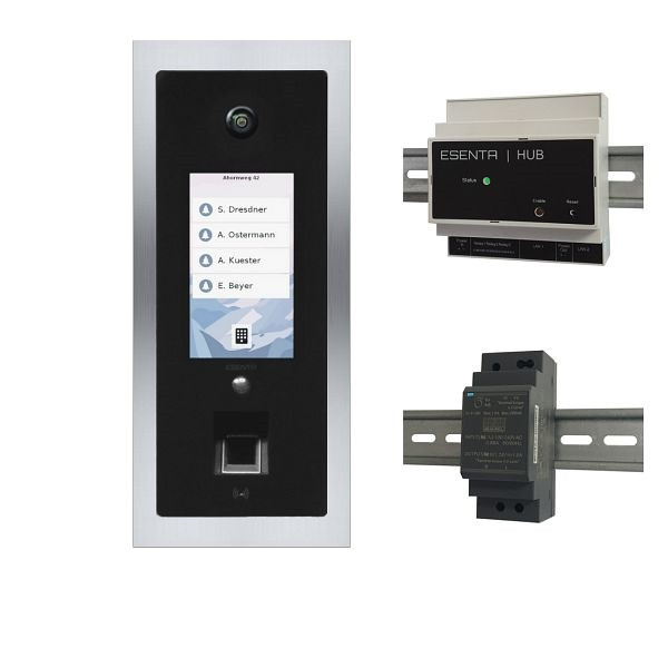 ESENTA SI1000 SIAS IP / SIP Video Sprechanlage / 180° Weitwinkelkamera / Fingerprint / Blende 115 x 260 (inkl. HUB), SI1000