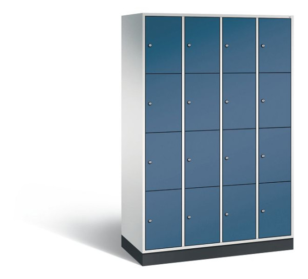 C+P Schließfachschrank Intro, 16 Fächer, H1950xB1220xT490 mm, Grau/Fernblau, 8470-401 S10138