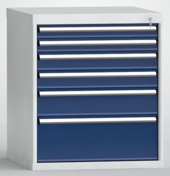 KLW ladekast H: 850 mm B: 725 mm D: 750 mm, inbouwmaat: 750 mm Indeling: 36x36 stuks, met 6 lades, SGB0850-06NP-009