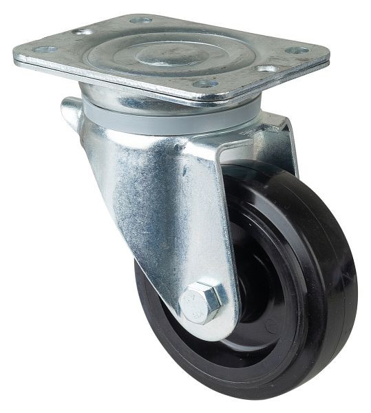 BS Rolls Zwaarlastwiel, wielbreedte 45 mm, wiel-Ø 125 mm, draagvermogen 140 kg, zwarte elastische banden, kunststof wiellichaam, rollager, N100.B60.125