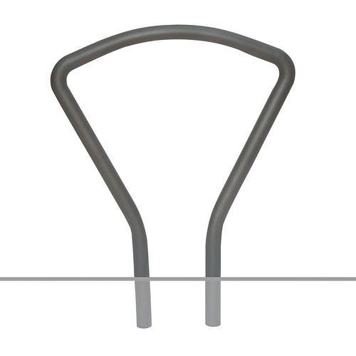 DENIOS leunbeugel, ronde buis, thermisch verzinkt en gecoat, voor plaatsing in beton, hoogte boven de grond 800 mm, 310977