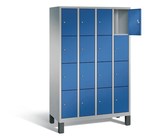C+P lockerkast Evolo, H1850xW1190xD500mm, kleur: wit aluminium / gentiaanblauw, 48010-404 S10200
