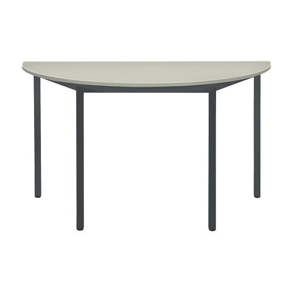 Bisley MULTI Desking multifunctionele tafel, halfrond 19 mm, decor G grijs, frame antracietgrijs, H 740 x B 1400 x D 700 mm, MTH1407G334