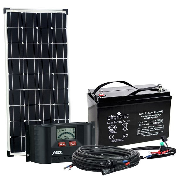 Offgridtec 100 watt zonnesysteem BIG-L 100W 101Ah 12V compleet systeem, 4-01-002690