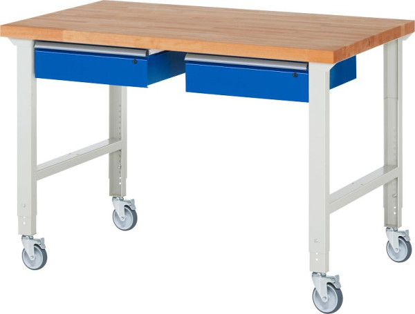 RAU verrijdbare werkbank (in hoogte verstelbaar) 7002A1, 1500x900x950-1000mm, 4 zwenkwielen, 05-7002A1-159B4H4.11