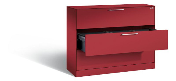 C+P hangarchiefkast Asisto, H1010xB1200xD435mm, kleur: robijnrood, beugelgreep, 146041-313 S10090