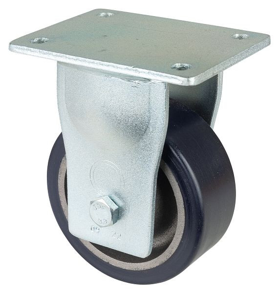BS Rollen Zwaarlastwiel, bokwiel, wielbreedte 50 mm, wiel-Ø 125 mm, draagvermogen 400 kg, polyurethaan gegoten 78 Shore A, gegoten, kogellager, RR110.C11.125