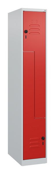 C+P Z-Spind Classic PLUS, 2 Abteile, 1700x300x500mm, 7035/3020, Drehriegel, 0800037-102 S10007