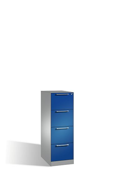 C+P hangarchiefkast Asisto, H1310xB440xD600mm, kleur: wit aluminium / gentiaanblauw, beugelgreep, 146225-411 S10042