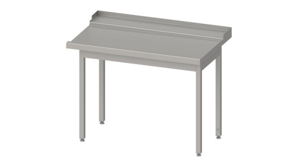 Stalgast afvoertafel, korfgeleider met afschot, zonder onderblad 1400x750x880mm, montagezijde rechts, met opstand, gelast, VAL14710RA