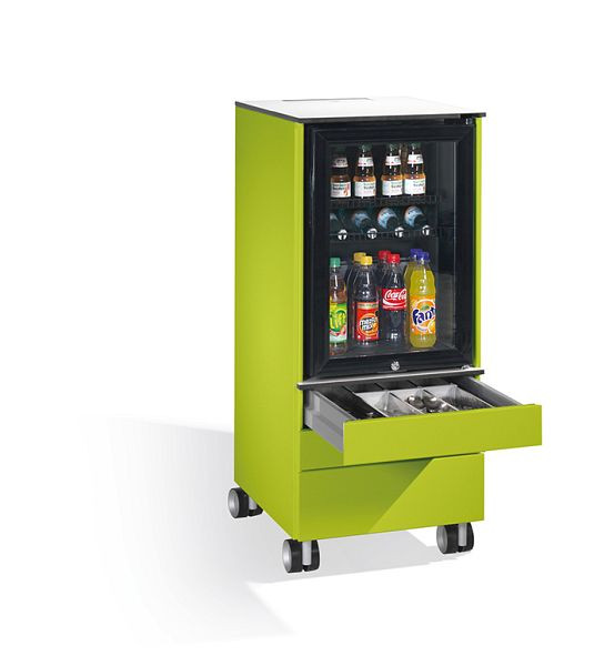 C+P koelkast-Caddy Asisto, H1157xB500xD600mm, kleur: Viridin groen / Viridin groen, stuur, 54780-000 S10042