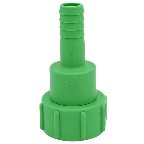 DENIOS IBC-adapter, met slangpilaar 1, met grove schroefdraad S60x6, met verdraaibeveiliging, VE 3 stuks, 311445