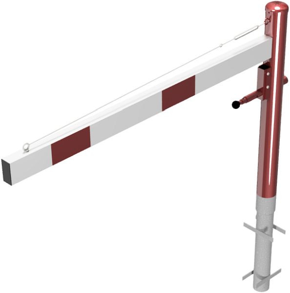 Schake draaihek 1,50m, voor hangslot, met kabelversterking, draaipaal: Ø 102mm, thermisch verzinkt, rood, 4113_15VB