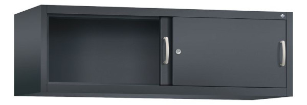 C+P bovenkast Acurado, H500xB1600xD500mm, kleur: zwart-grijs, beugelgreep, 1 niveau, 2154-00 S10045