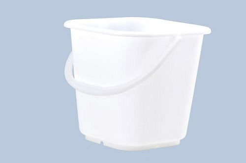 DENIOS industriële emmer van kunststof, inhoud 14 l, vierkant, met schenktuit, geschikt voor levensmiddelen, 6-pack, 308418