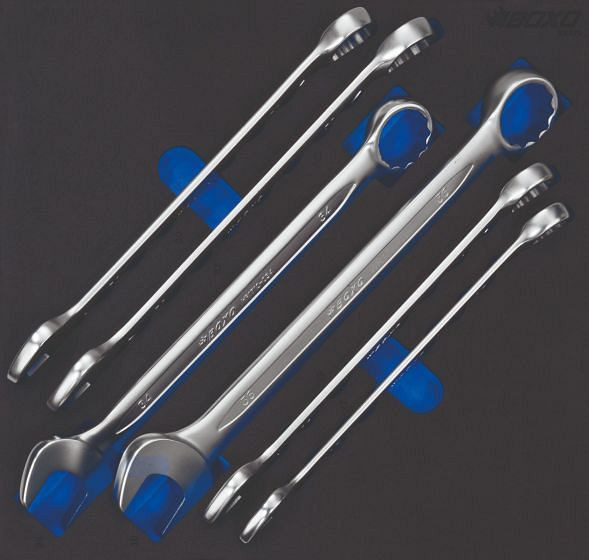Boxo ringsteeksleutelset XL in foam, 6 stuks, VE: 5 stuks, BX370